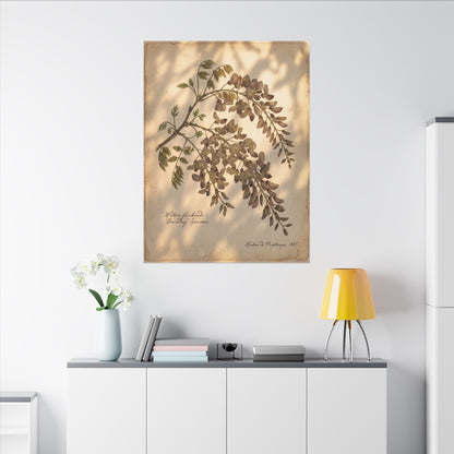 Spring Wisteria Herbarium Canvas Art | Earthy Decor