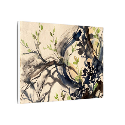Ma Shadow Play Canvas Art - Dark Japandi Charcoal Ink