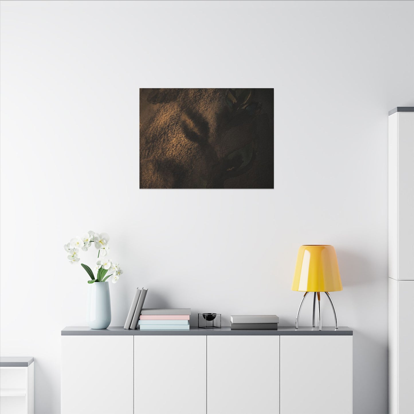 Candlelight Shadow Play Canvas Art - Dark Japandi Ma