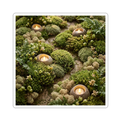 Moss Close Up Sticker | Spring Japandi Japanese Pattern Art Art Print
