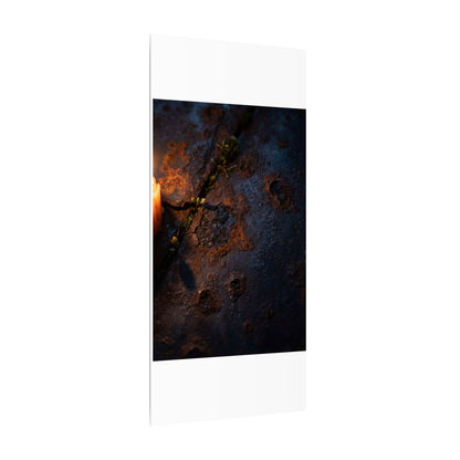Candlelight Rust Patina Canvas Art - Dark Japandi Ma