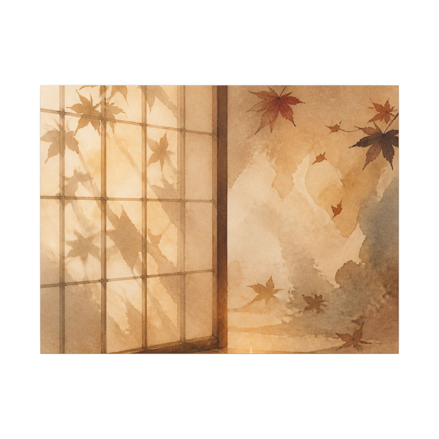 Candlelight Shoji Screen Canvas Art - Japandi Ma