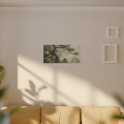 Candlelight Pine Tree Canvas Art - Japandi Kanso