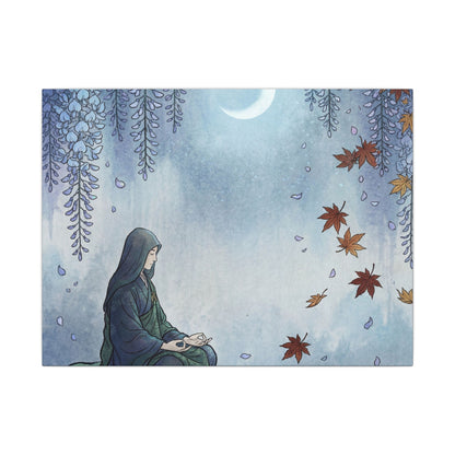 Zen Wisteria in Moonlight | Ukiyo E Inspired Canvas Art
