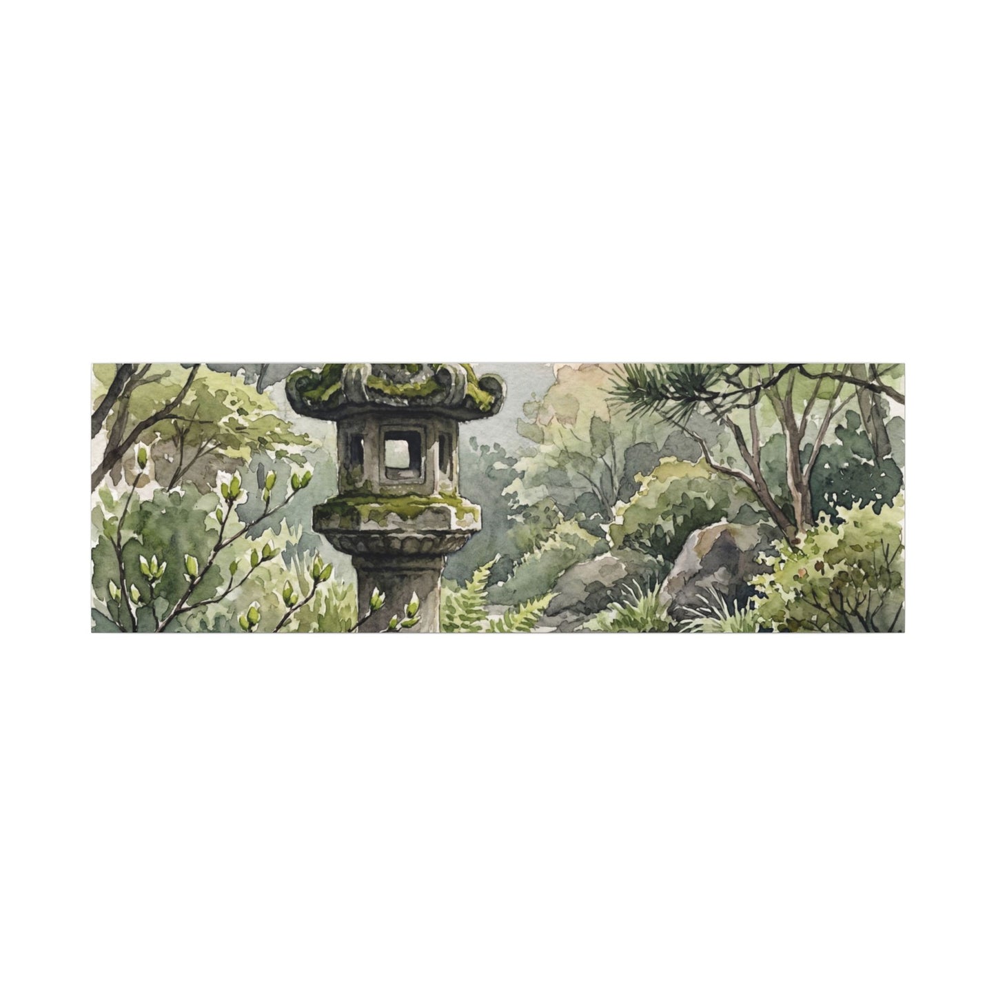 Neutral Stone Lantern Canvas Art - Watercolor Japandi