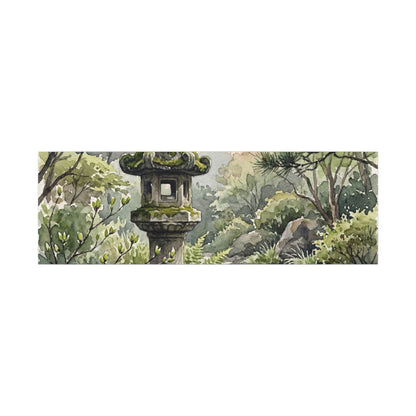Neutral Stone Lantern Canvas Art - Watercolor Japandi