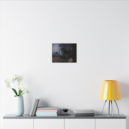 Dark Japandi Paper Fold in Dawn | Shadow Zen Canvas Art