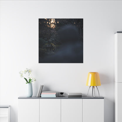 Spring Stone Lantern Moody Minimal Canvas Art | Bold Decor
