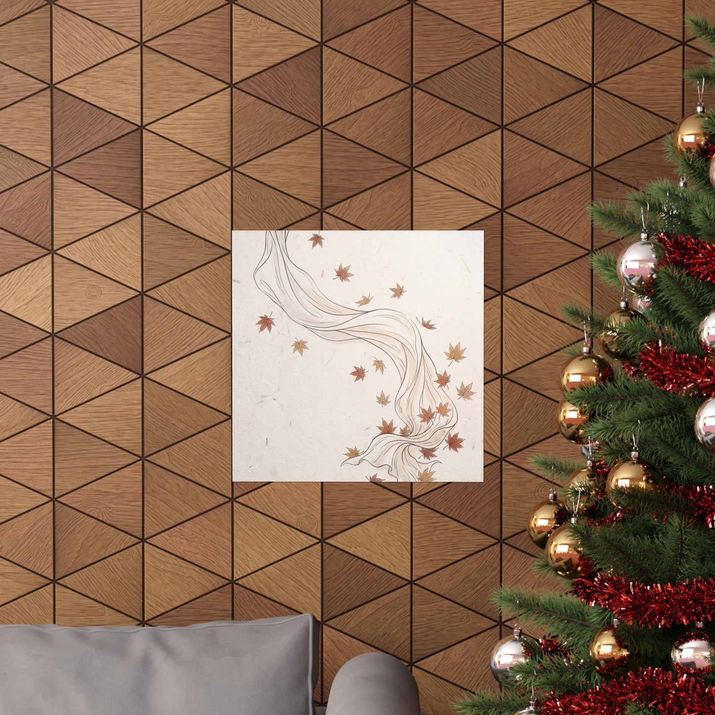 Silk Drape Minimal Line Wall Art Print | Elegant Japandi Art