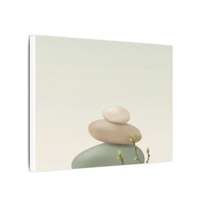 Dawn River Stones Canvas Art - Japandi Fukinsei