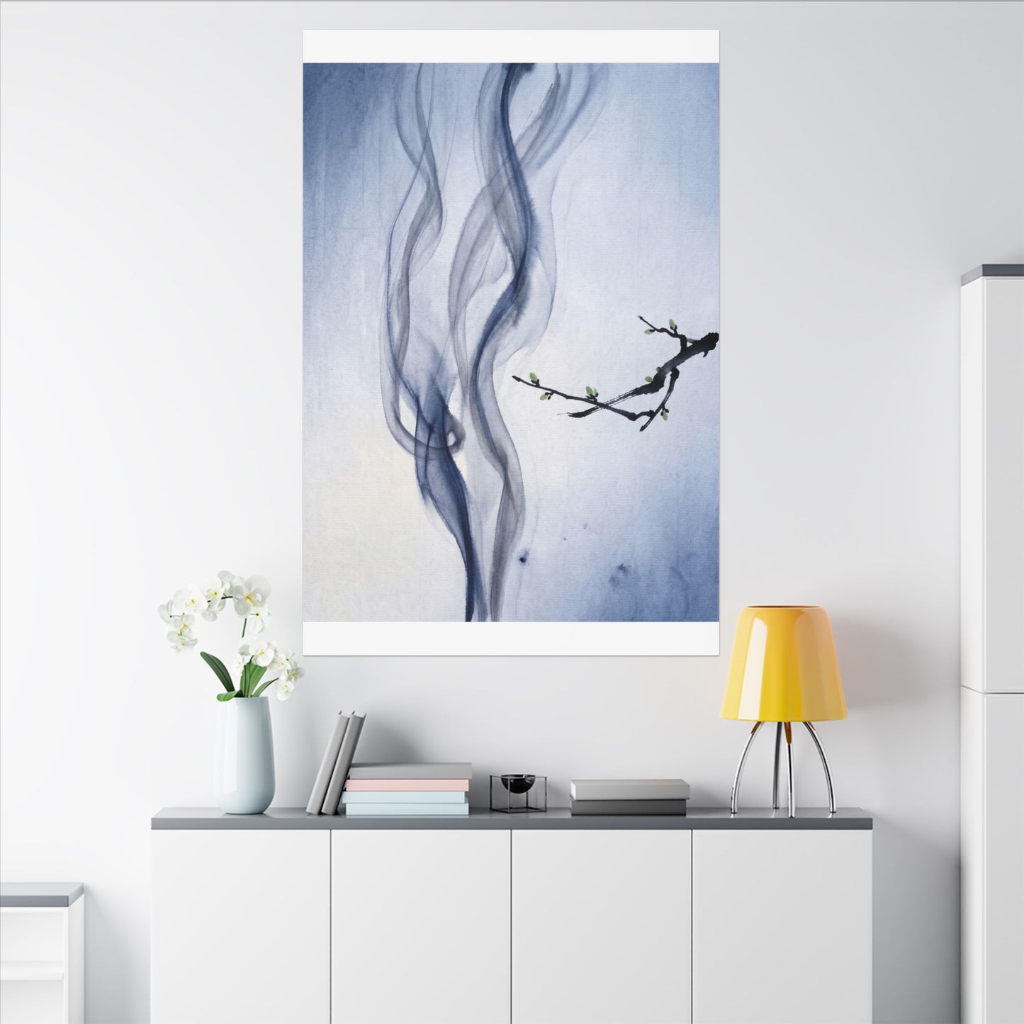 Incense Smoke Spring Canvas Art | Zen Tranquil Design