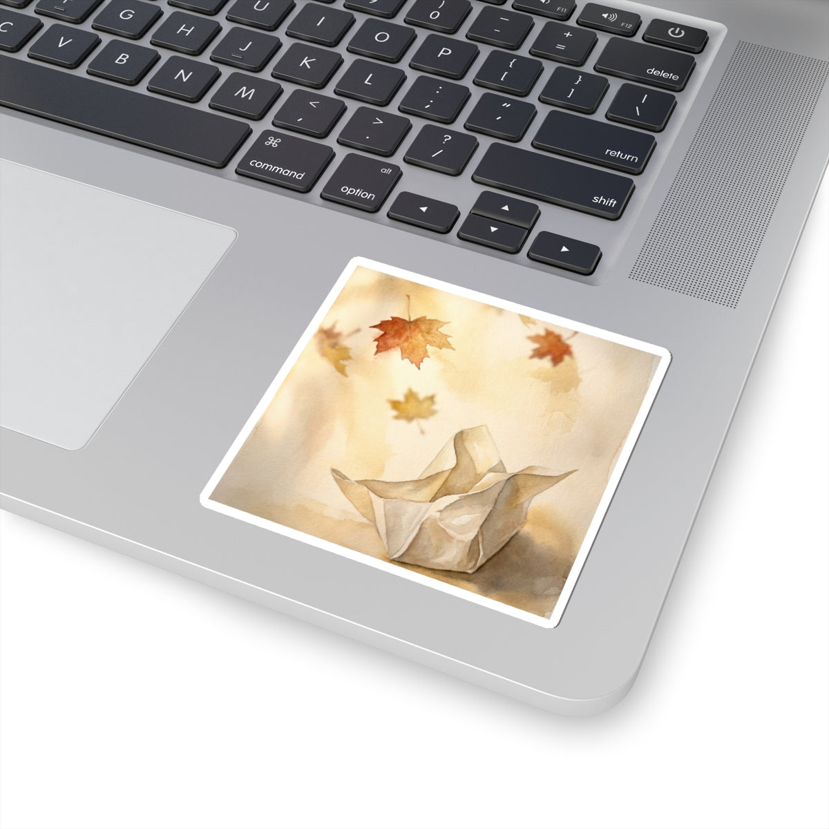 Paper Fold Autumn Sticker | Japandi Elegant Design Art Print