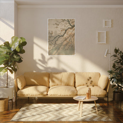 Cherry Blossom Canvas Art | Winter Japandi Japanese Pattern Art