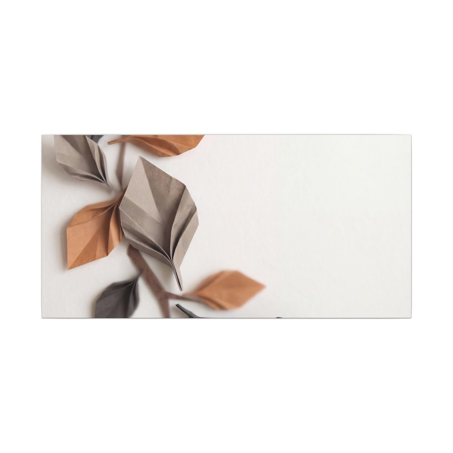 Paper Fold Autumn Canvas Art | Japandi Earthy Design