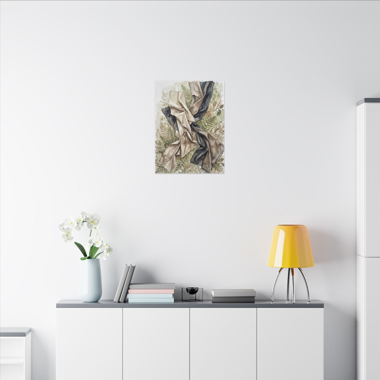 Silk Drape Summer Canvas Art | Japandi Cozy Design