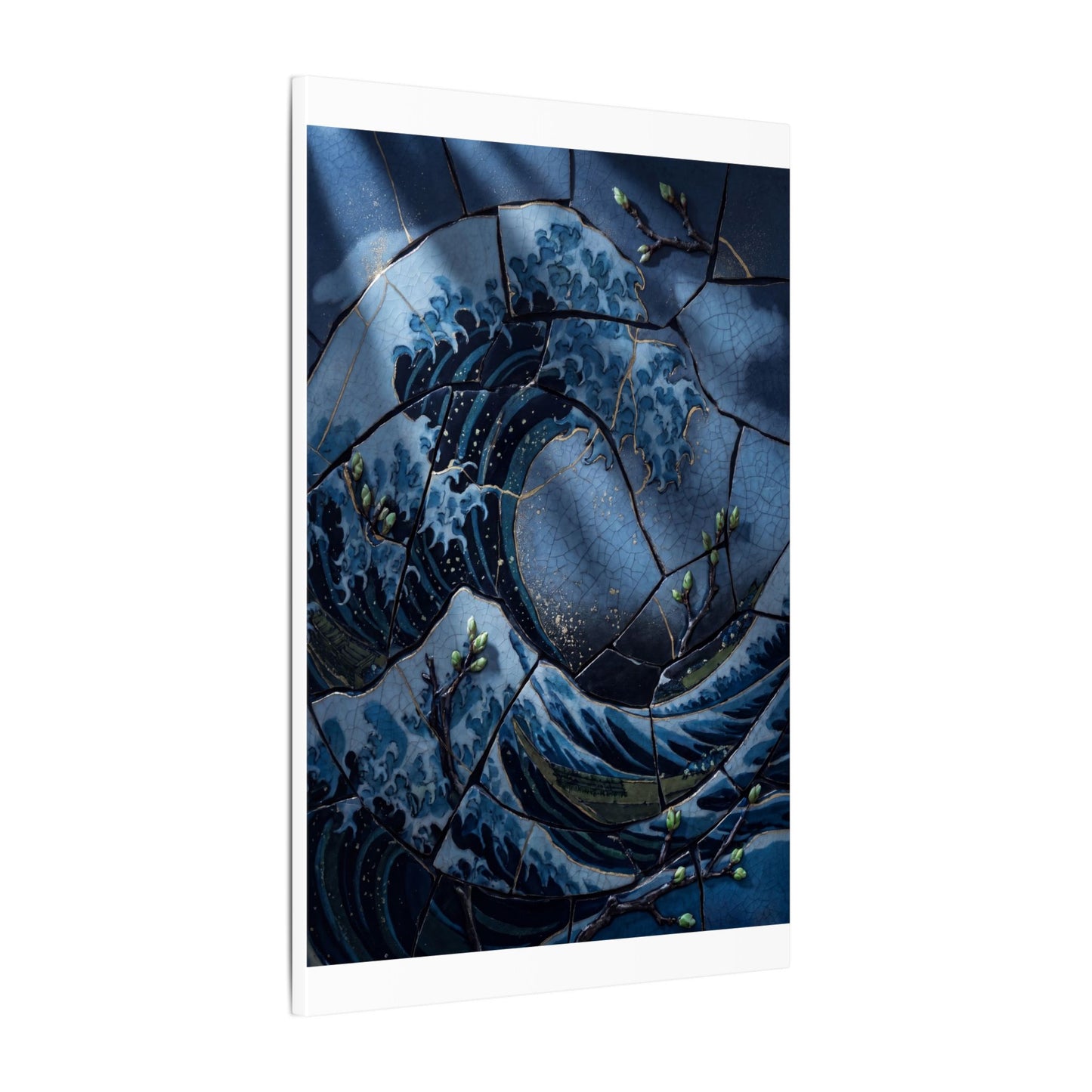 Ocean Wave Spring Canvas Art | Kintsugi Artful Design