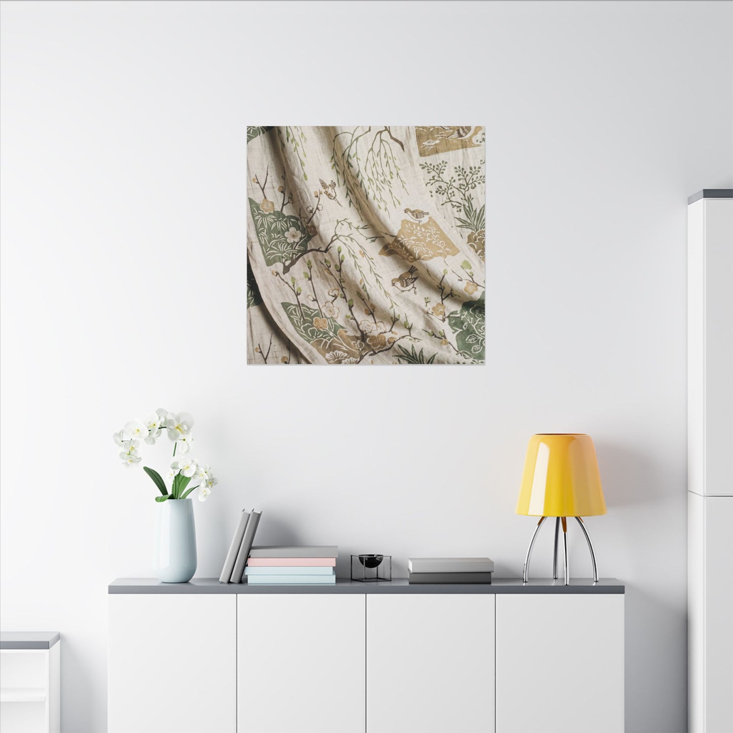 Silk Drape Canvas Art | Spring Japandi Japanese Pattern Art