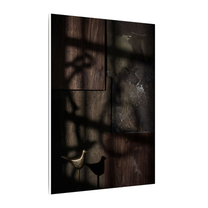 Dark Japandi Shadow Play in Candlelight | Dark Texture Canvas Art