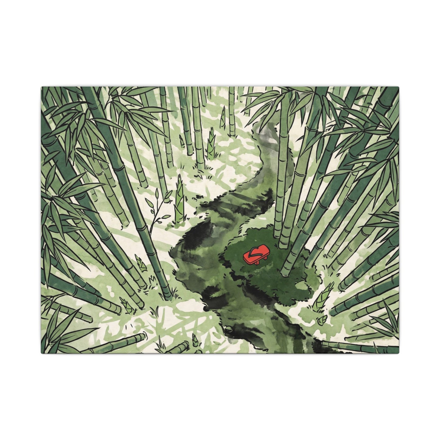 Peaceful Bamboo Grove Canvas Art - Ukiyo E Inspired Zen