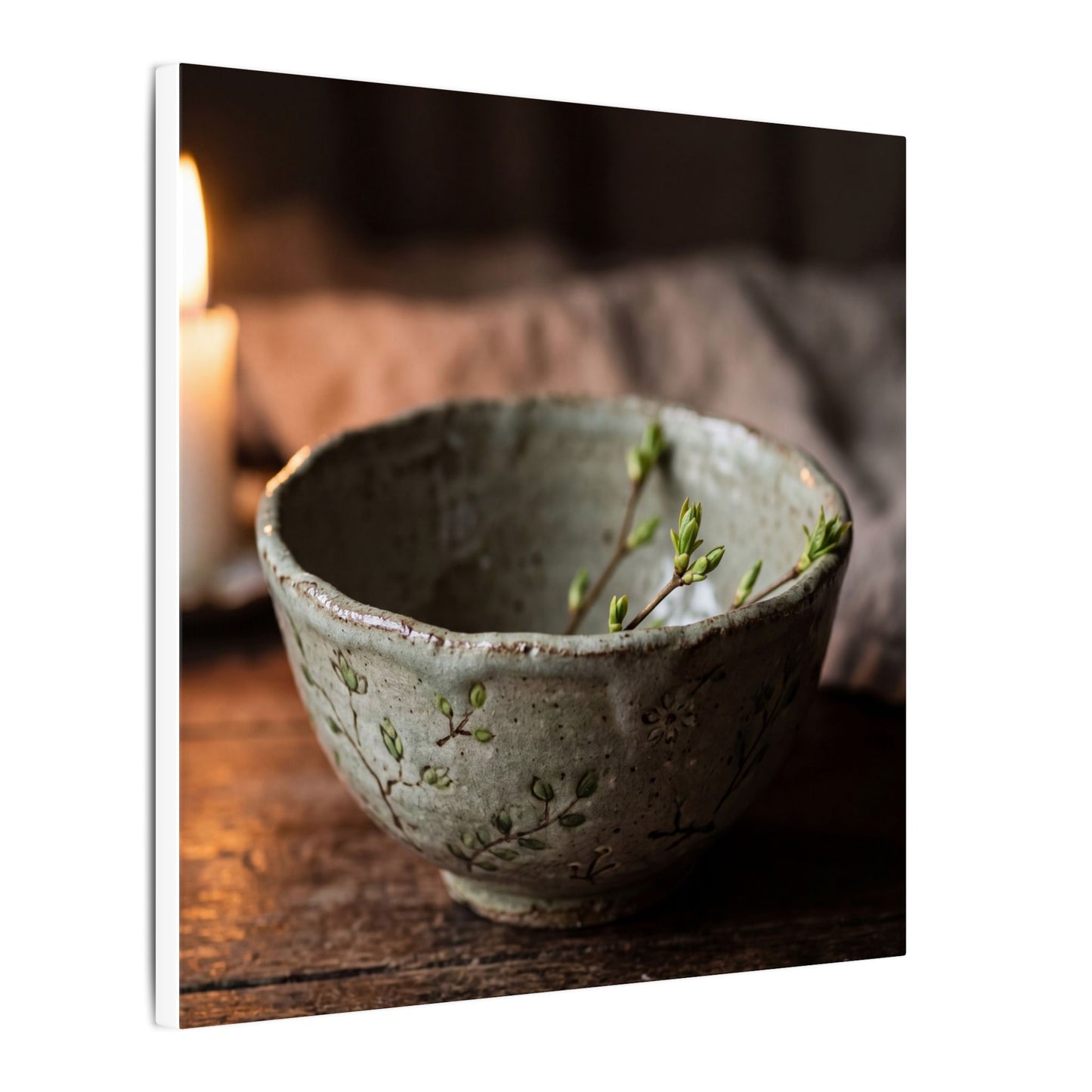 Ceramic Bowl Spring Canvas Art | Japandi Neutral Design
