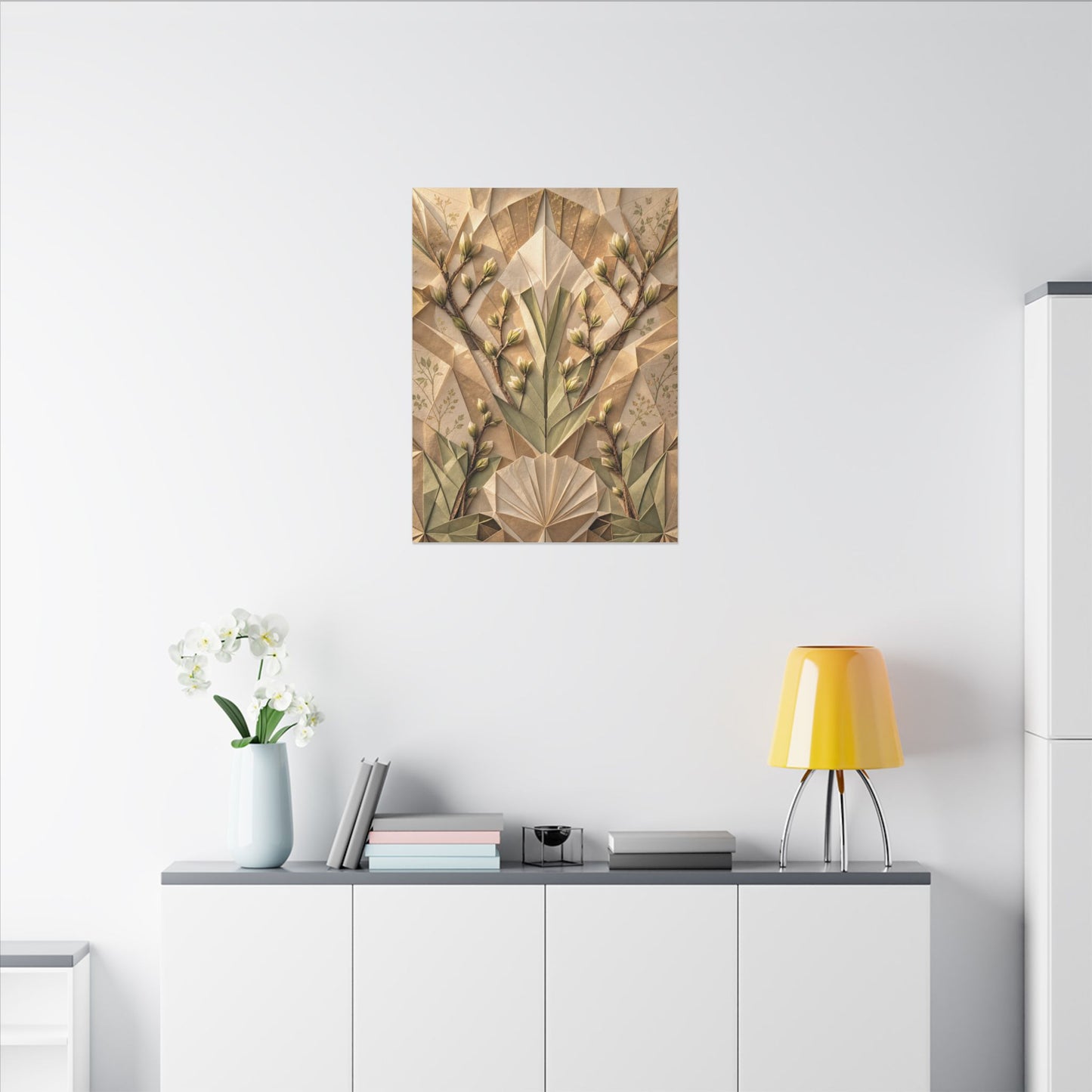 Kanso Paper Fold Canvas Art - Japandi Japanese Pattern