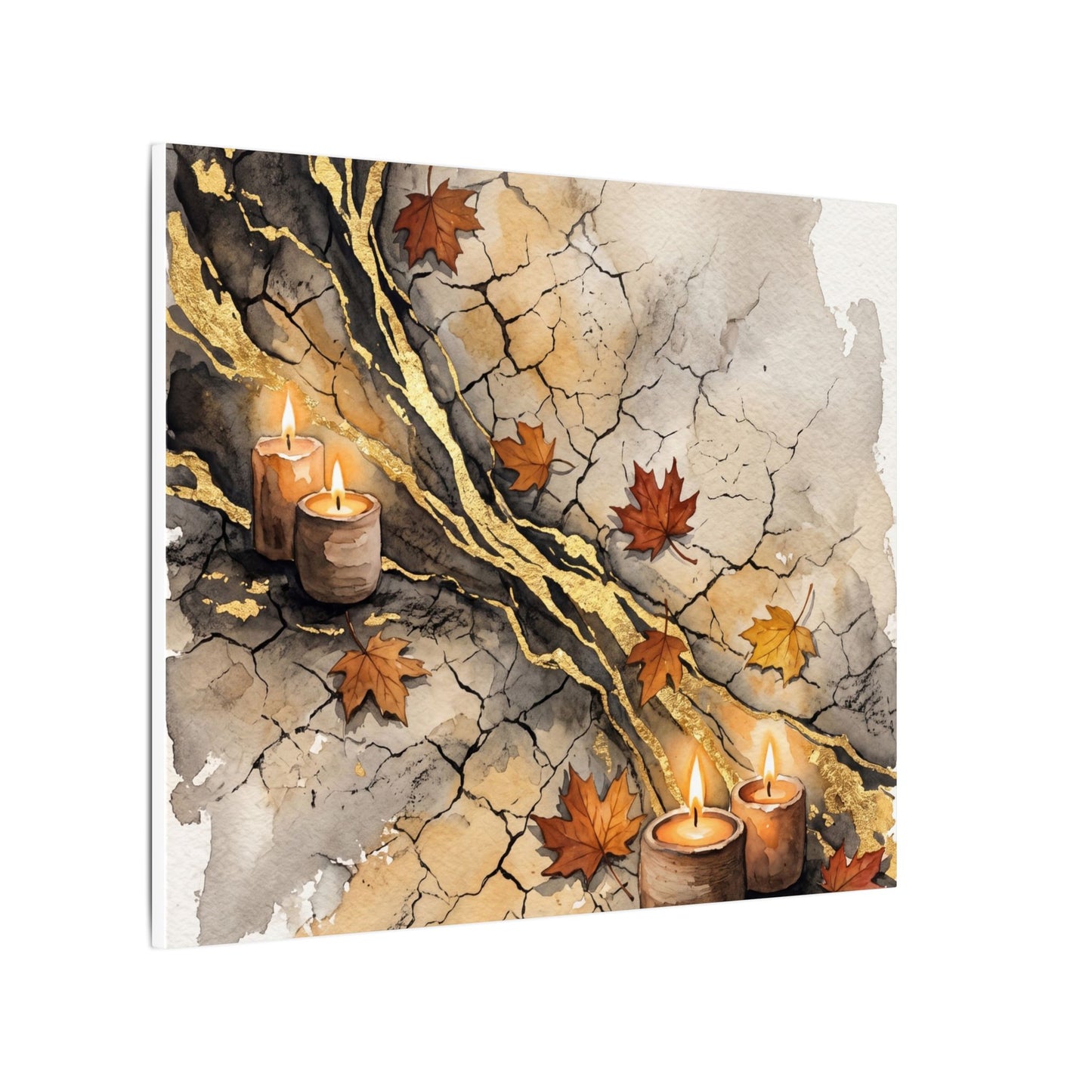 Cracked Earth Autumn Canvas Art | Japandi Warm Design