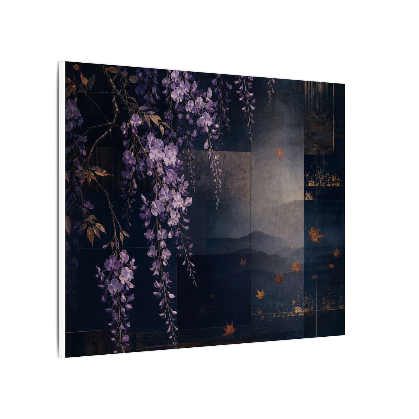 Dawn Wisteria Canvas Art - Dark Japandi Fukinsei
