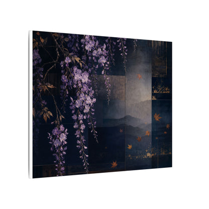 Dawn Wisteria Canvas Art - Dark Japandi Fukinsei