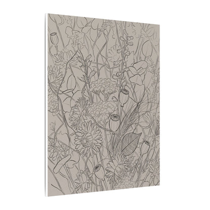 Summer Dried Flowers Minimal Line Canvas Art | Elegant Decor