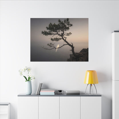 Dawn Pine Tree Canvas Art - Dark Japandi Datsuzoku