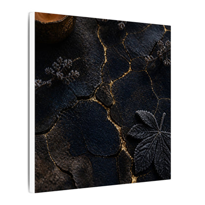 Candlelight Cracked Earth Canvas Art - Dark Japandi Ma