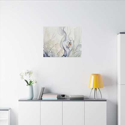 Earthy Incense Smoke Canvas Art - Watercolor Japandi
