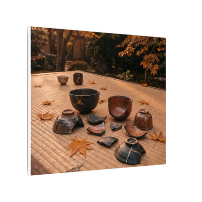 Golden Hour Tea Ceremony Canvas Art - Kintsugi Shibui