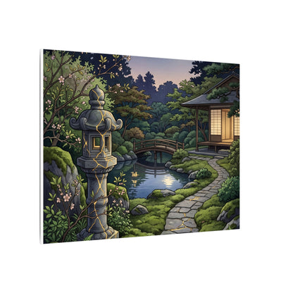 Spring Moonlit Garden Gold Vein Canvas Art | Resilient Decor