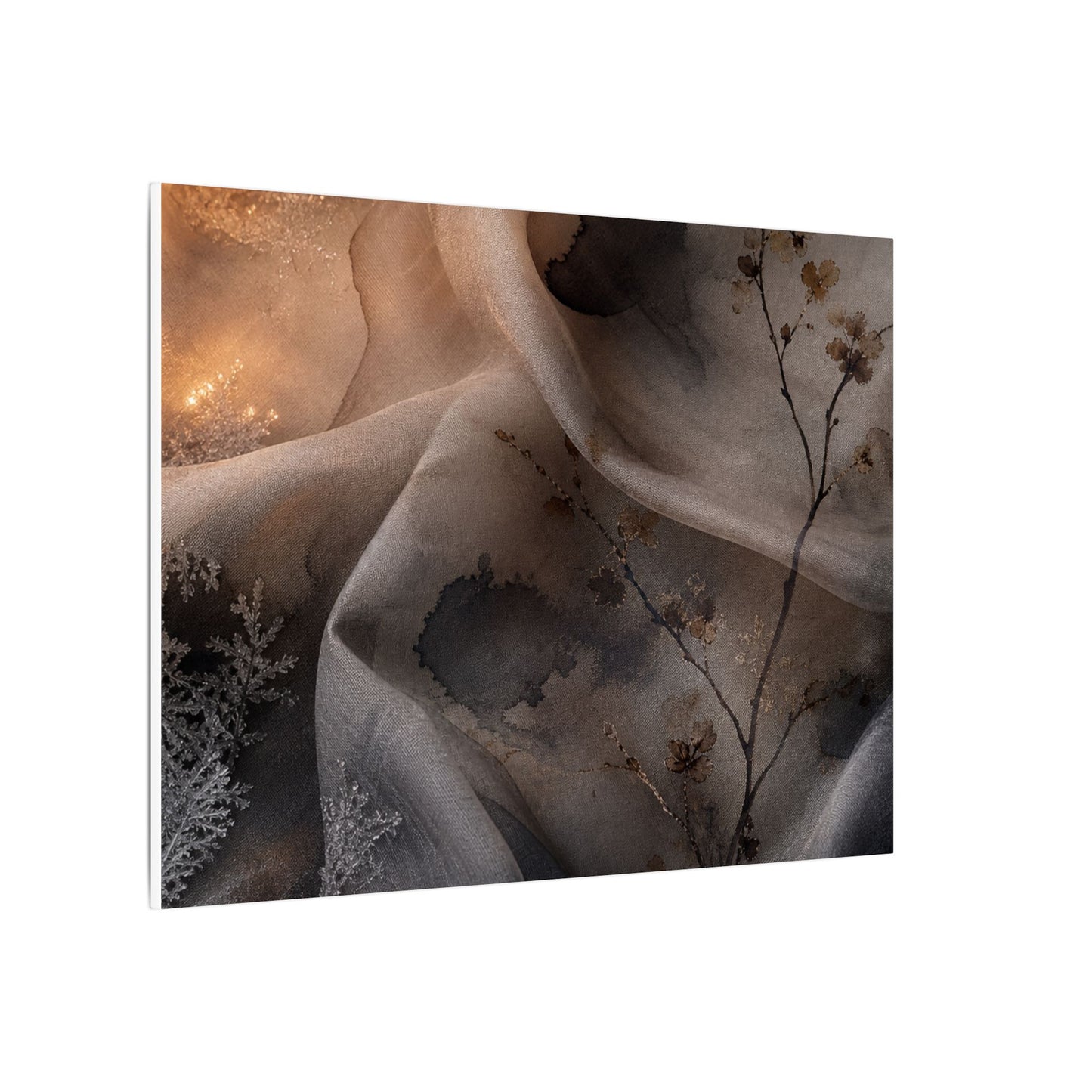 Japandi Silk Drape in Candlelight | Watercolor Canvas Art