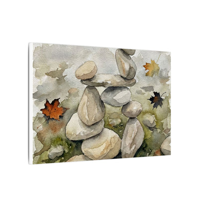 Overcast River Stones Canvas Art - Japandi Fukinsei