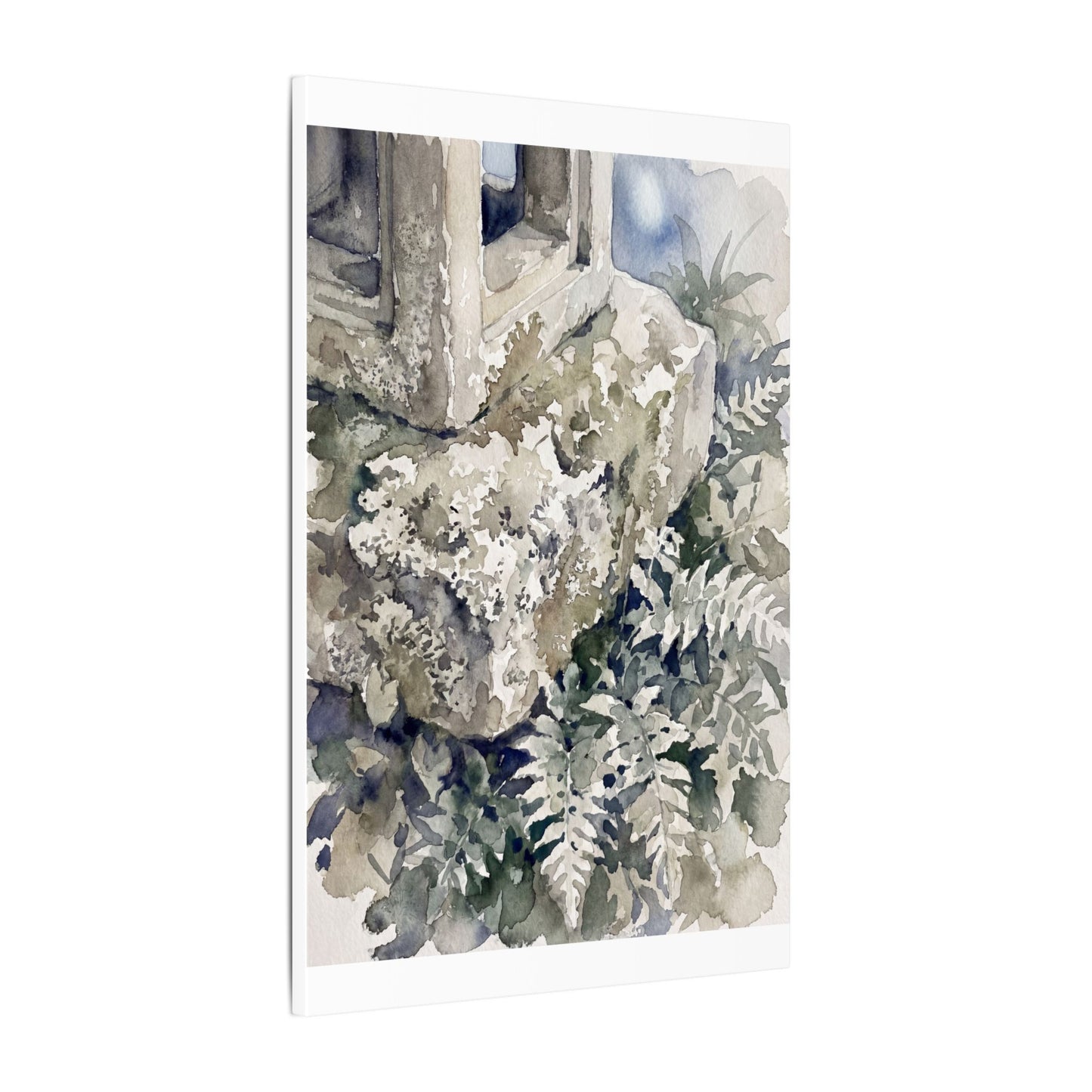 Stone Lantern Watercolor Canvas Art | Elegant Japandi Art