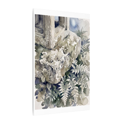 Stone Lantern Watercolor Canvas Art | Elegant Japandi Art
