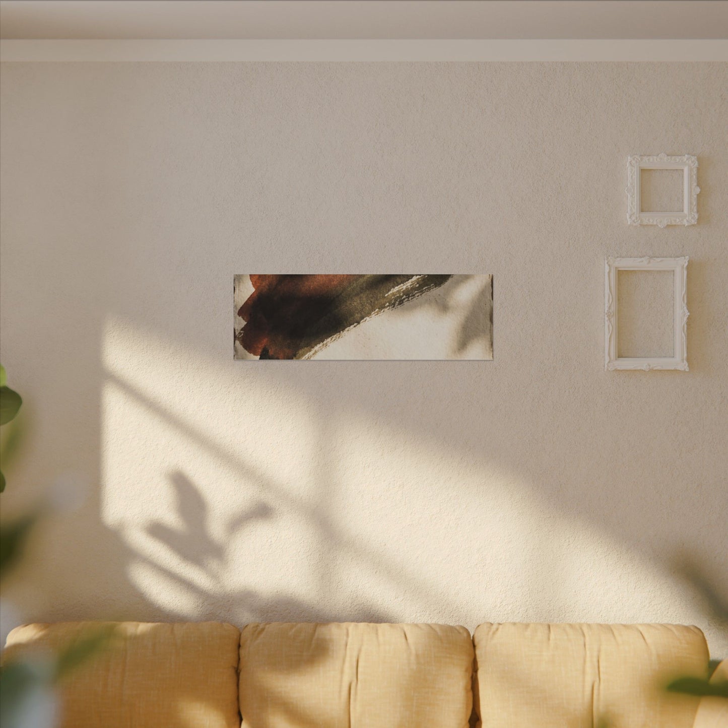 Ink Brushstroke Canvas Art | Summer Dark Japandi Moody Minimal Art