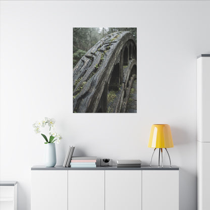Overcast Wooden Bridge Canvas Art - Japandi Kanso