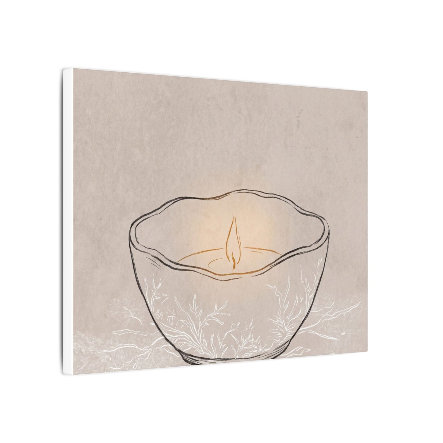 Ceramic Bowl Minimal Line Canvas Art | Neutral Japandi Art