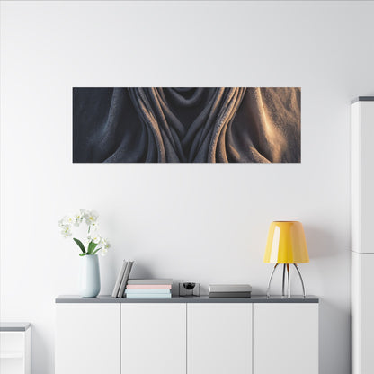 Moody Silk Drape Canvas Art - Shadow Zen Dark Japandi