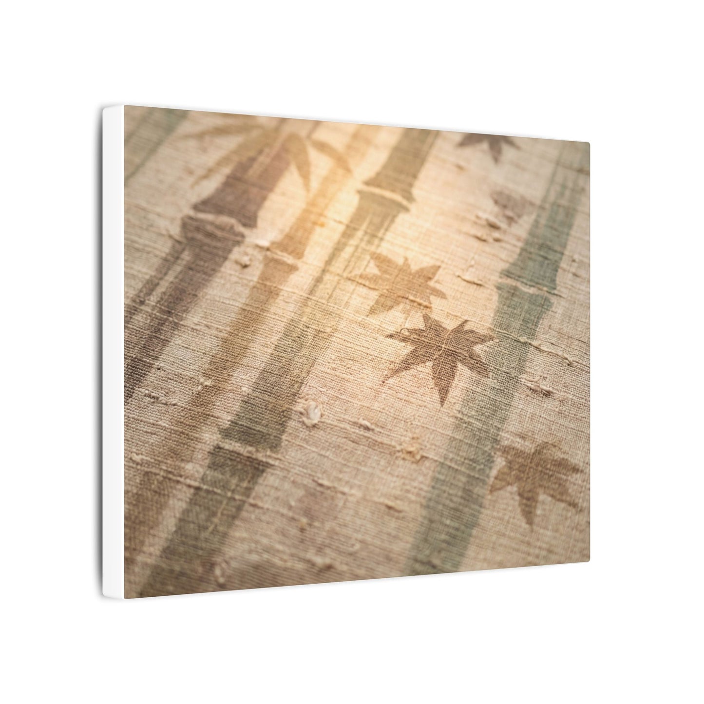 Autumn Bamboo Grove Japanese Pattern Canvas Art | Neutral Decor