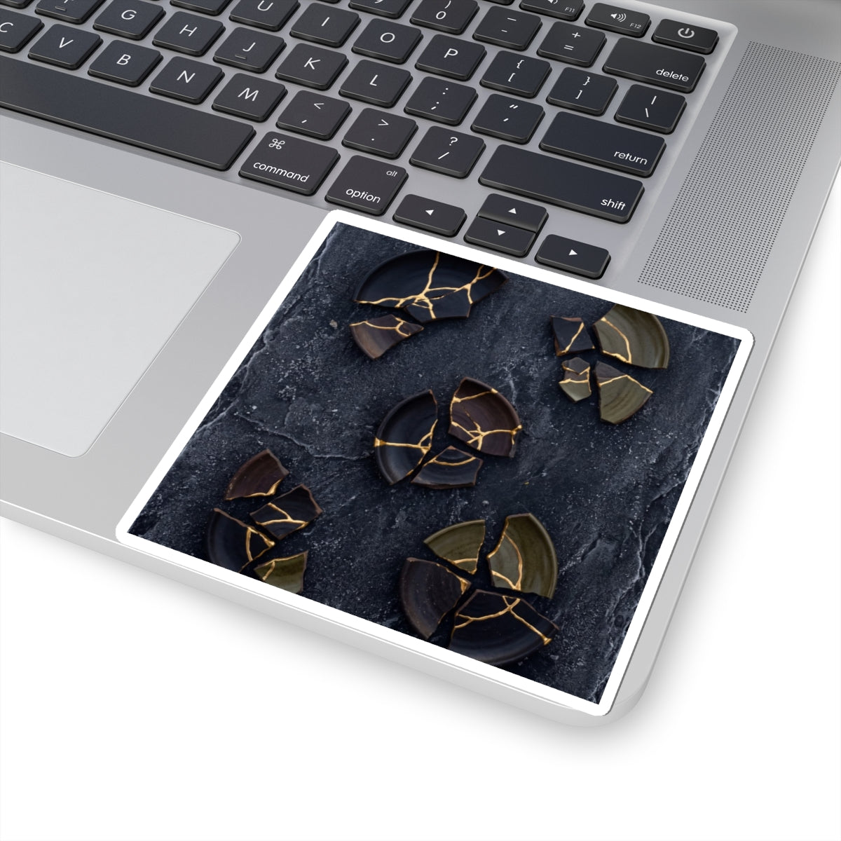 Broken Pottery Winter Sticker | Dark Japandi Moody Design