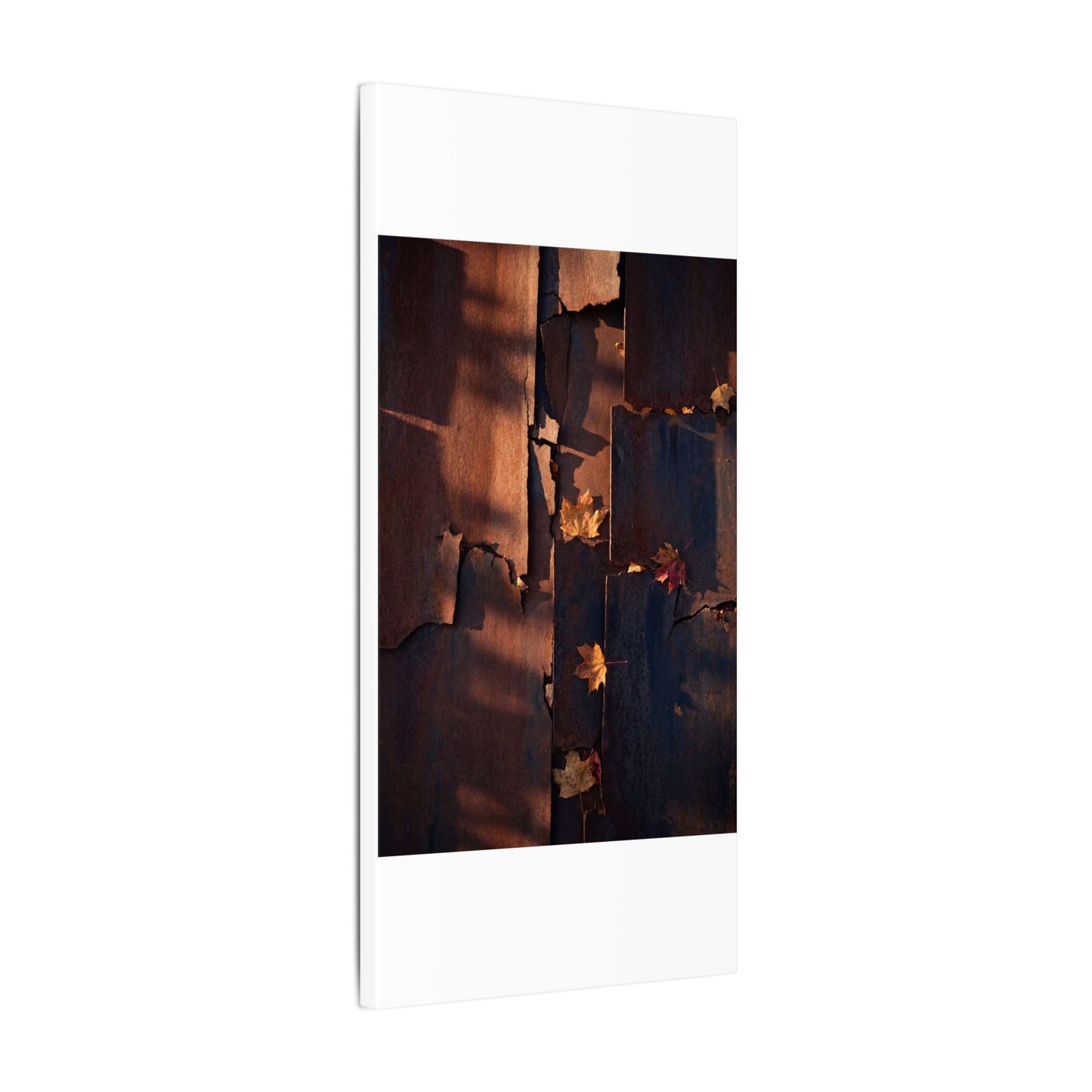 Seijaku Rust Patina Canvas Art - Dark Japandi Shadow Zen