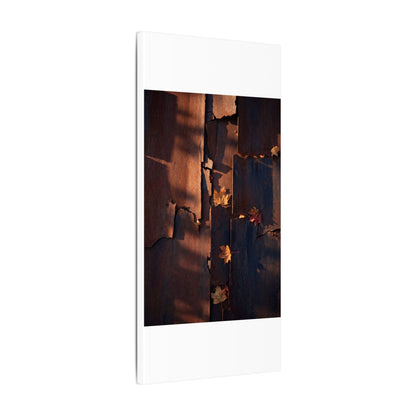 Seijaku Rust Patina Canvas Art - Dark Japandi Shadow Zen