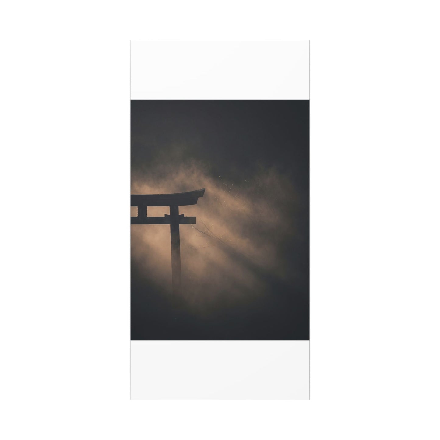 Torii Gate Shadow Zen Canvas Art | Bold Dark Japandi Art