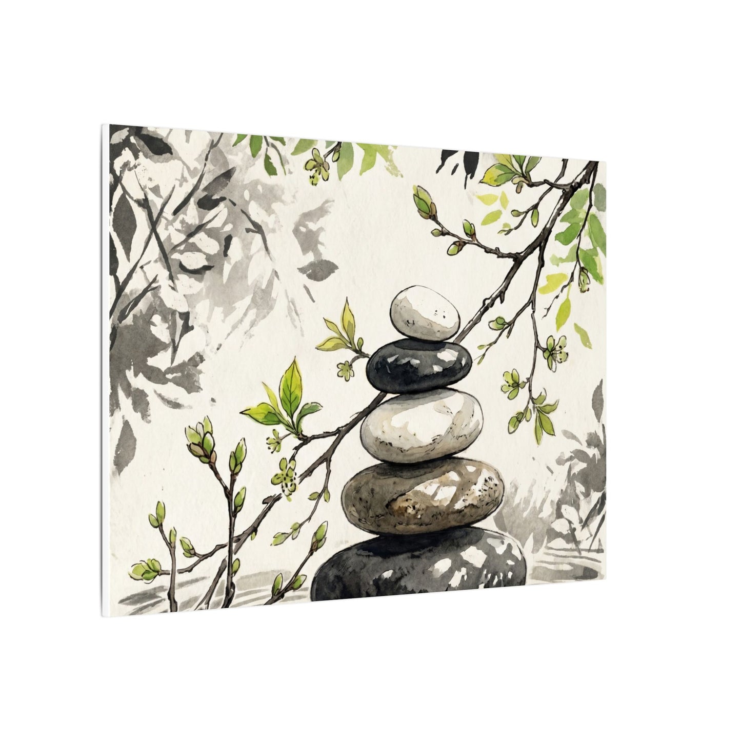 Spring River Stones Japanese Pattern Canvas Art | Elegant Decor