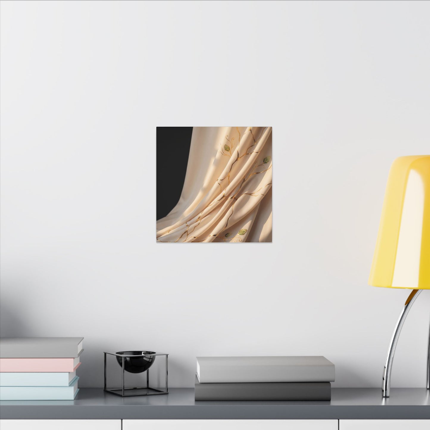 Golden Hour Silk Drape Canvas Art - Kintsugi Fukinsei
