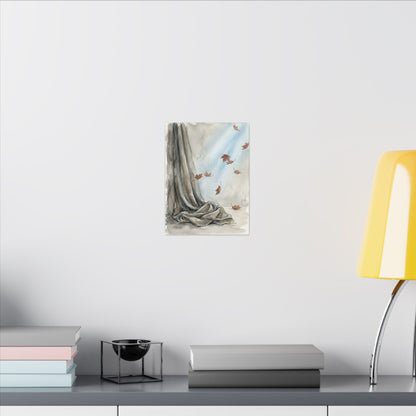 Ma Silk Drape Canvas Art - Japandi Watercolor